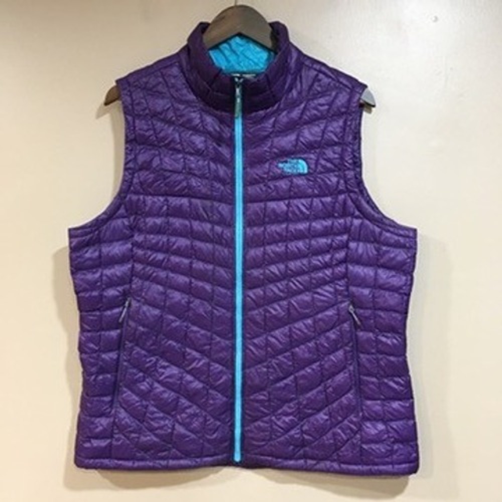 The North Face Thermoball Puffer Vest Womens XL Purple Eco Insulated Performance